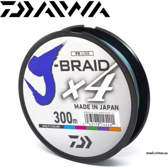 Шнур DAIWA J-Braid X4E 300м 0,17мм Multi Color Шнур DAIWA J-Braid X4E 300м 0,17мм Multi Color
